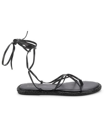 BCBGeneration Tarin Strappy Thong Flat Sandals - Black