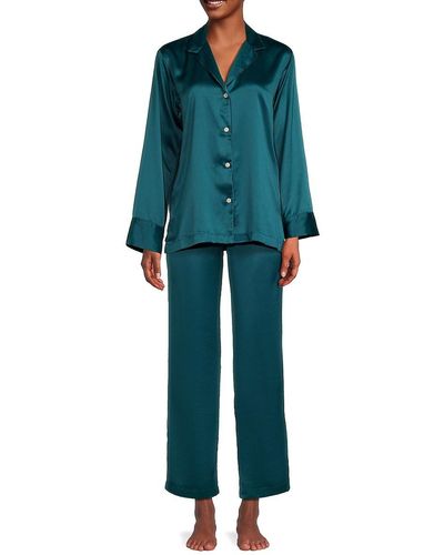 Natori 2-piece Satin Pyjama Set - Green