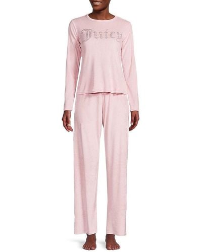 Juicy Couture 2-piece Logo Tee & Pants Pajama Set - Pink