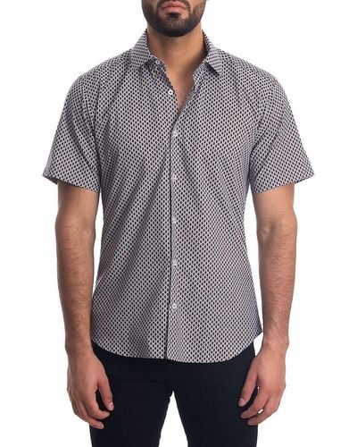Jared Lang Geometric Print Shirt - Grey