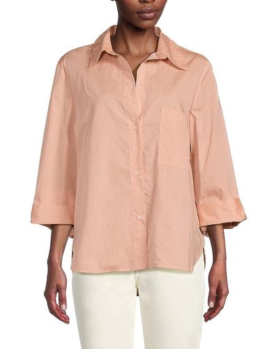 Twp Solid High Low Shirt - Pink