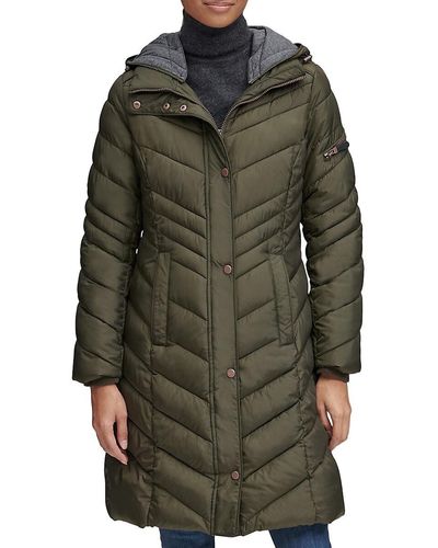 Andrew Marc Odessa Hooded Puffer Jacket - Red