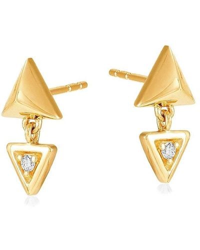 Saks Fifth Avenue 14k Yellow Gold & 0.4 Tcw Diamond Drop Earrings - Metallic