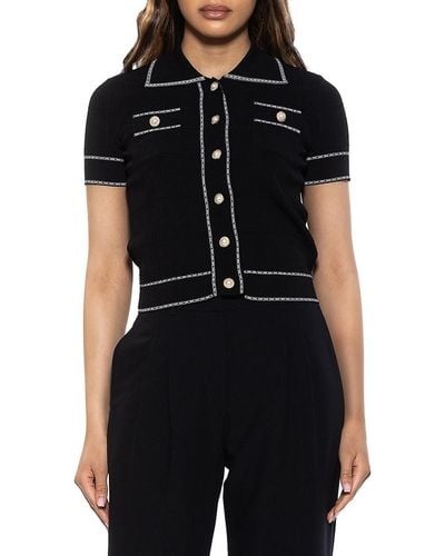 Alexia Admor Arya Short Sleeve Knit Cardigan - Black