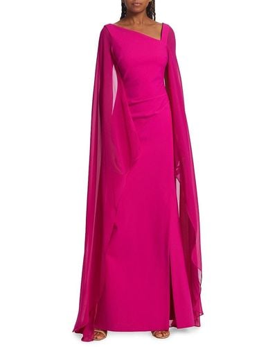 Teri Jon Cape Sleeve Gown - Pink