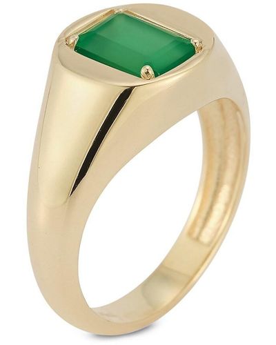 Saks Fifth Avenue 14k Yellow Gold & Green Onyx Signet Ring