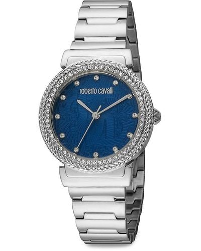 Roberto Cavalli 32mm Stainless Steel & Crystal Bracelet Watch - Blue