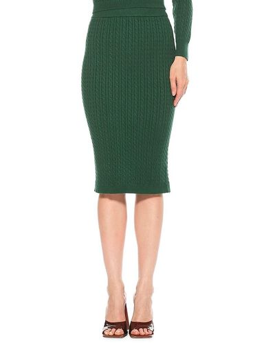 Alexia Admor Zion Cable Knit Pencil Skirt - Green