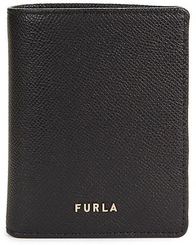 Furla Leather Compact Wallet - Black