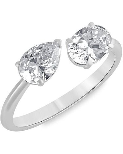 Badgley Mischka Oval-Pear Eternity 14K & 1.50 Tcw Lab-Grown Diamond Ring - White