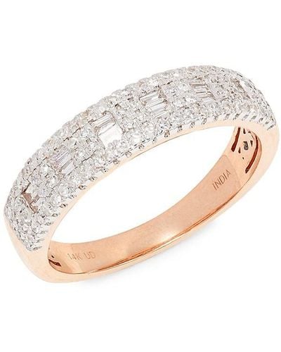 Effy 14k Rose Gold & 0.5 Tcw Diamond Band Ring - White