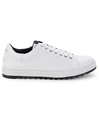 Karl Lagerfeld Sawtooth Leather Sneakers - White