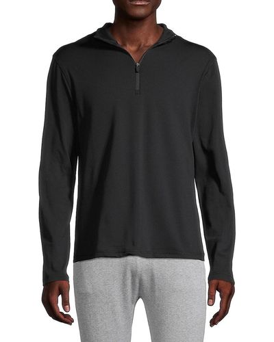 90 Degrees Logo Zip-up Pullover - Black
