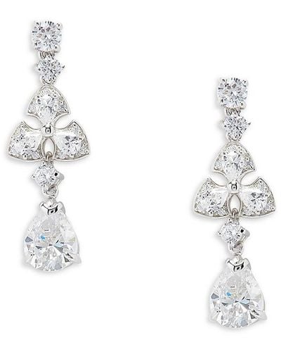 Lafonn Platinum Plated Sterling & 5.82 Tcw Simulated Diamond Drop Earrings - White
