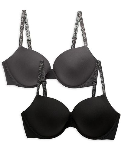 Calvin Klein 2-Pack Plunge Push Up Bras - Black