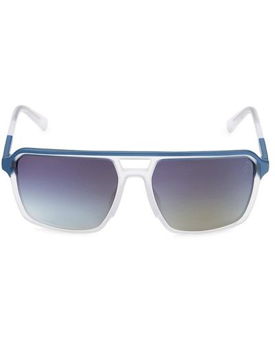 Timberland 60mm Square Aviator Sunglasses - Blue