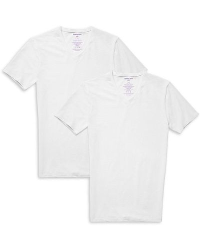 Tommy John '2-Pack High V Neck Undershirts - White
