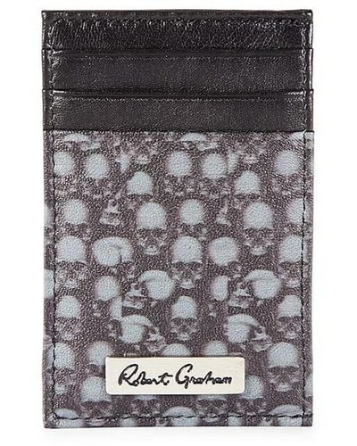 Robert Graham Poised Print Leather Phone Wallet - Black