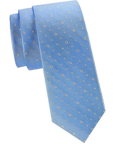 Ben Sherman Pattern Silk Tie - Blue