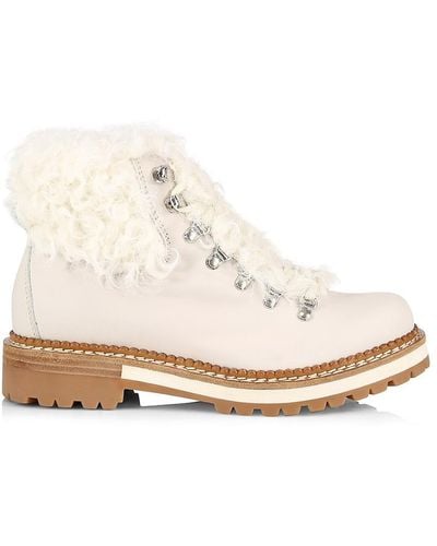 Montelliana 1965 Clara Leather Shearling-trimmed Hiking Boots - White