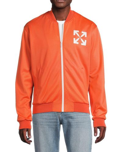 Off-White c/o Virgil Abloh Logo Zip Front Jacket - Orange