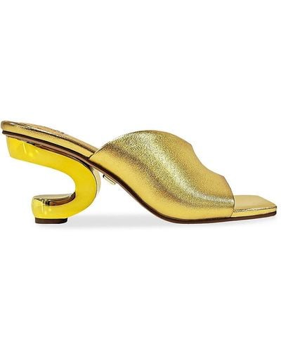 Lady Couture Gypsy Open Toe Metallic Sandals - Yellow