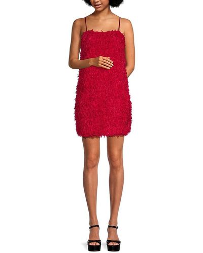 Vero Moda Kari Fringe Mini Dress - Red