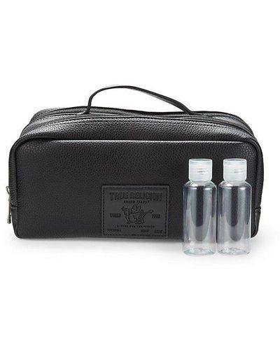 True Religion 3-piece Travel Bag & Bottle Toiletry Kit - Black