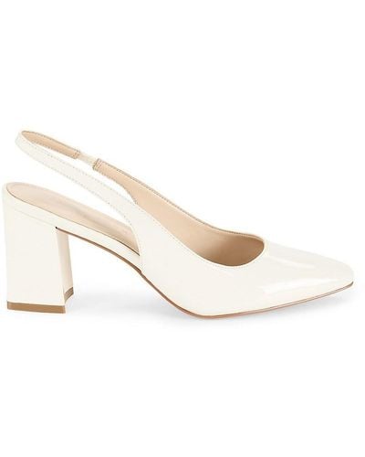 Marc Fisher Valinda Patent Leather Slingback Court Shoes - Natural