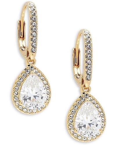 Adriana Orsini 18k Goldplated & Cubic Zirconia Pear Drop Earrings - Metallic