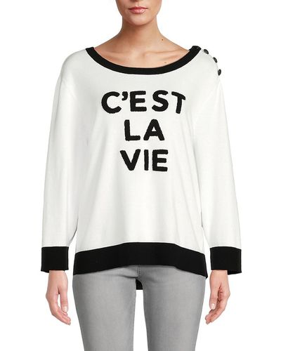 Karl Lagerfeld Cest La Vie Logo Jumper - White