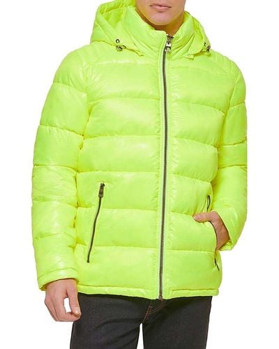 Guess yellow shop bubble coat