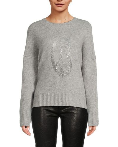 Zadig & Voltaire Embellished Cashmere Sweater - Gray