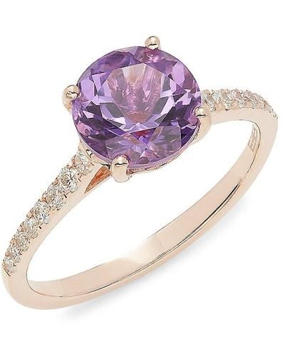 Effy 14k Rose Gold, Diamond & Amethyst Ring - Pink