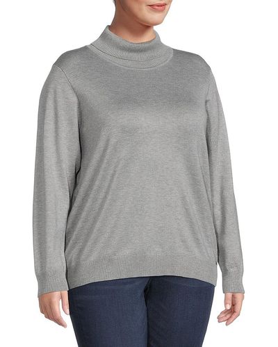 Calvin Klein Plus Turtleneck Sweater - Grey