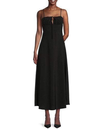 WeWoreWhat Solid Fit & Flare Midi Dress - Black