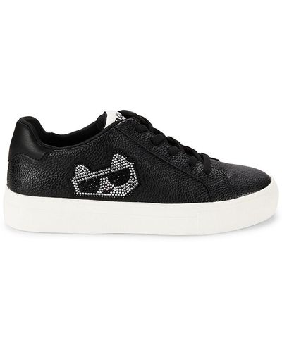 Karl Lagerfeld Chivon Embellished Choupette Sneakers - Black