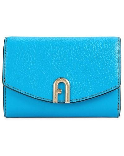 Furla Leather Trifold Wallet - Blue