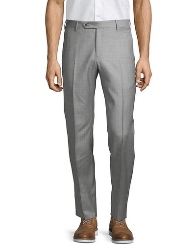 Zanella Parker Modern Fit Wool Pants - Grey