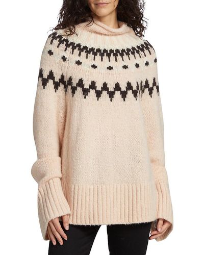 A.L.C. Ruby Oversized Fair Isle Jumper - Natural