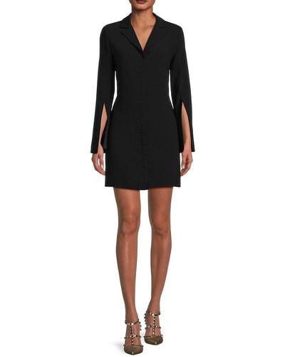 Amanda Uprichard Crepe Mini Blazer Dress - Black