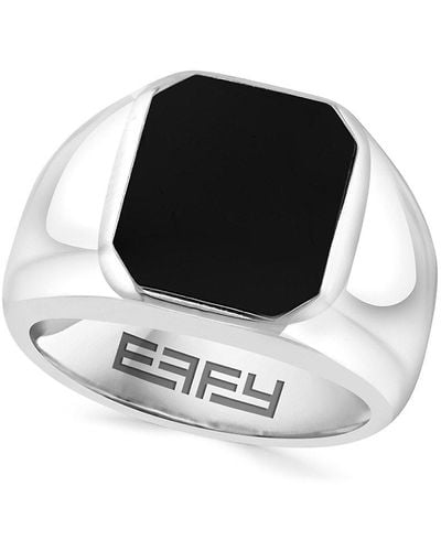 Effy Sterling & Onyx Dome Ring - Black