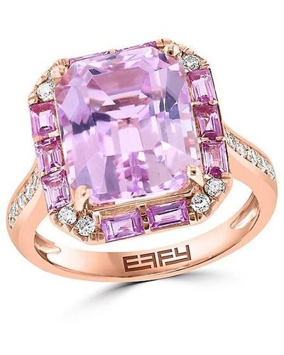 Effy 14k Rose Gold, Sapphire, Kunzite & Diamond Cocktail Ring - Pink