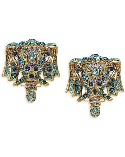 Heidi Daus Goldtone & Crystal Elephant Earrings - Multicolor