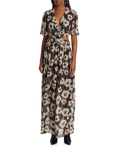 Ba&sh Robe Kandy Floral Cut Out Maxi Dress - White