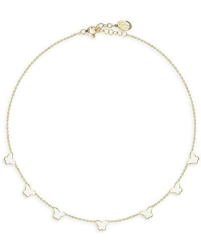 Gabi Rielle Timeless Treasures Ethos 14k Gold Vermeil & French Enamel Butterfly Necklace - White