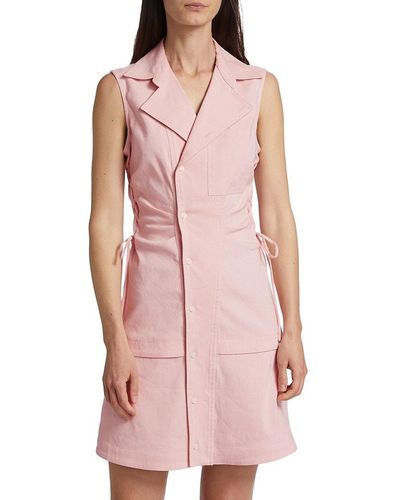Derek Lam Serena Linen Blend Shirt Dress - Pink