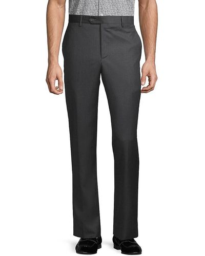 Saks Fifth Avenue Men's Buttoned Wool Pants - Charcoal - Size 30 - Multicolor