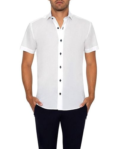 Bertigo Lori Solid Short Sleeve Shirt - White