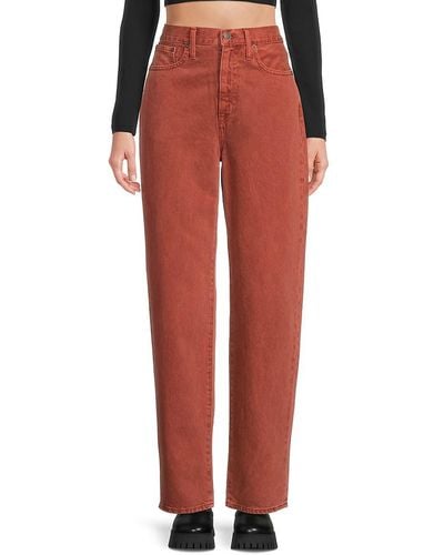 Madewell Baggy Straight Jeans - Red